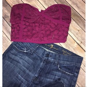 Free People Plum corset crop top